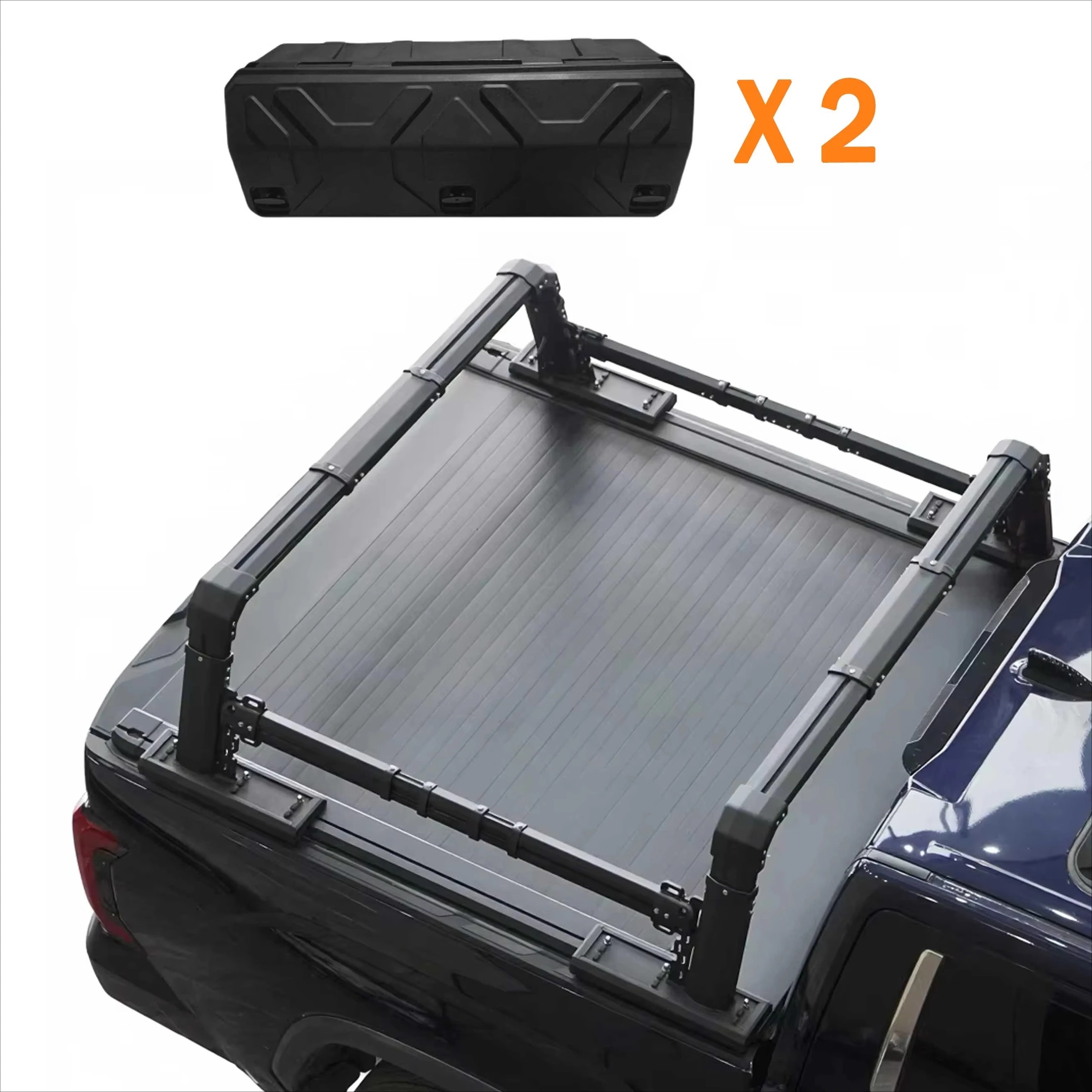 Adjustable Aluminum Alloy Trunk Mount with 2 Side Box for T6/T7/T8/T9 Pickup Trucks with 400kg Capacity Easy Installation